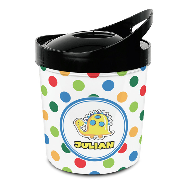 Custom Dots & Dinosaur Plastic Ice Bucket (Personalized)