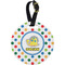 Dots & Dinosaur Personalized Round Luggage Tag