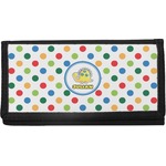 Dots & Dinosaur Canvas Checkbook Cover (Personalized)