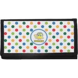 Dots & Dinosaur Canvas Checkbook Cover (Personalized)
