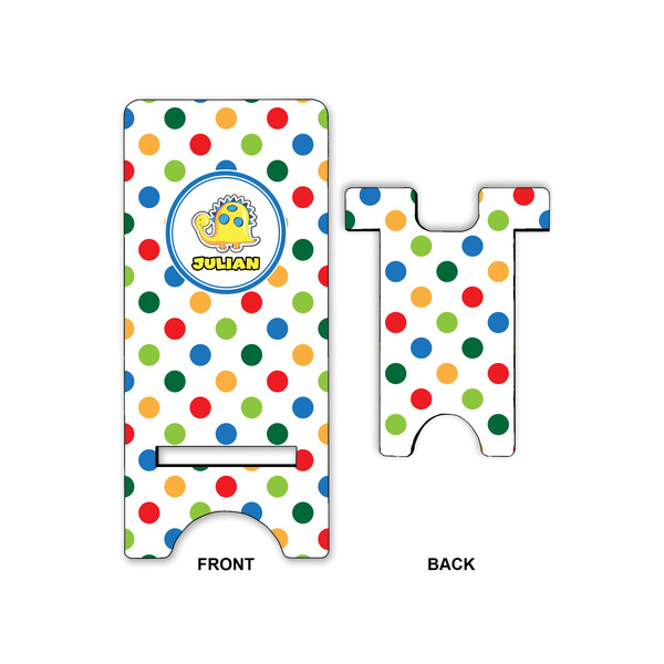Dots & Dinosaur Phone Stand - Front & Back