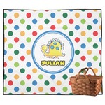 Dots & Dinosaur Outdoor Picnic Blanket (Personalized)