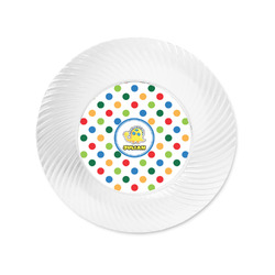 Dots & Dinosaur Plastic Party Appetizer & Dessert Plates - 6" (Personalized)
