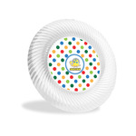 Dots & Dinosaur Plastic Party Appetizer & Dessert Plates - 6" (Personalized)