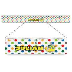 Dots & Dinosaur Plastic Ruler - 12" (Personalized)