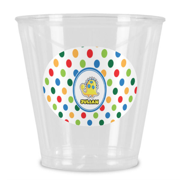 Custom Dots & Dinosaur Plastic Shot Glass (Personalized)