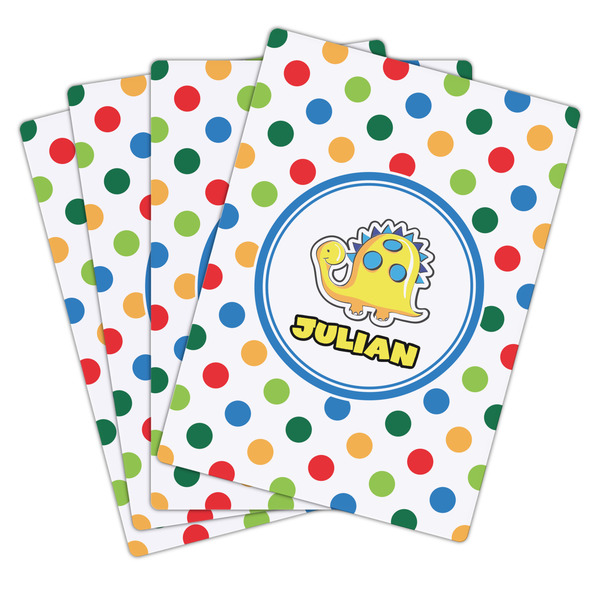 Dots & Dinosaur Playing Cards - Hand Back View