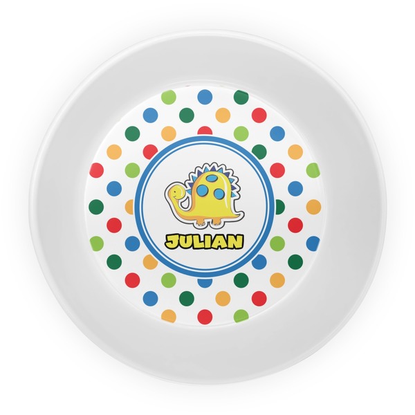 Dots & Dinosaur Melamine Bowl - Center