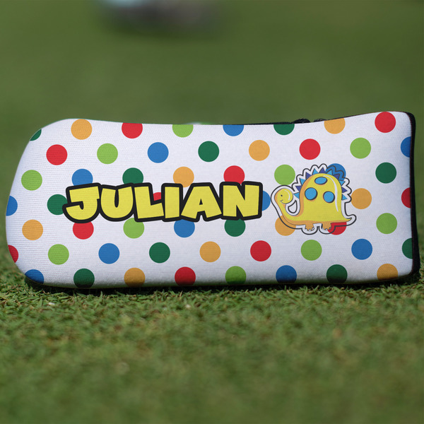 Custom Dots & Dinosaur Blade Putter Cover (Personalized)