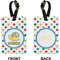 Dots & Dinosaur Rectangle Luggage Tag (Front + Back)