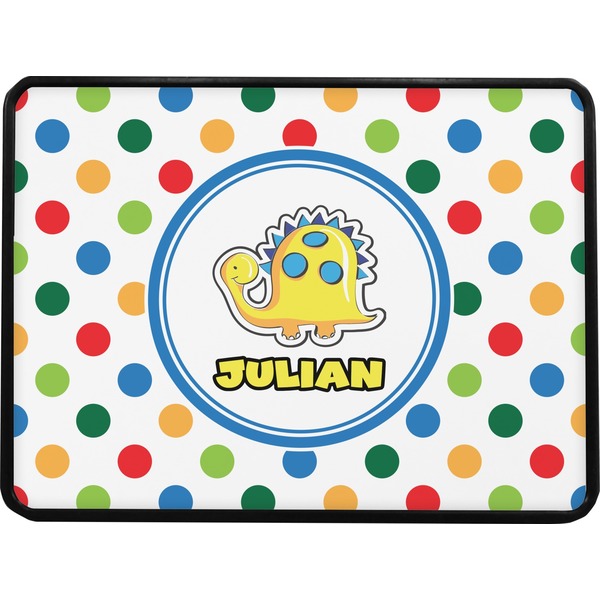 Dots & Dinosaur Rectangular Trailer Hitch Cover (Personalized)