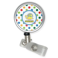 Dots & Dinosaur Retractable Badge Reel (Personalized)