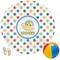 Dots & Dinosaur Round Beach Towel (Personalized)