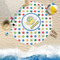 Dots & Dinosaur Round Beach Towel Lifestyle