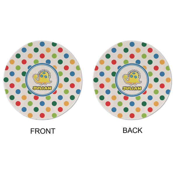 Dots & Dinosaur Round Linen Placemats - APPROVAL (double sided)