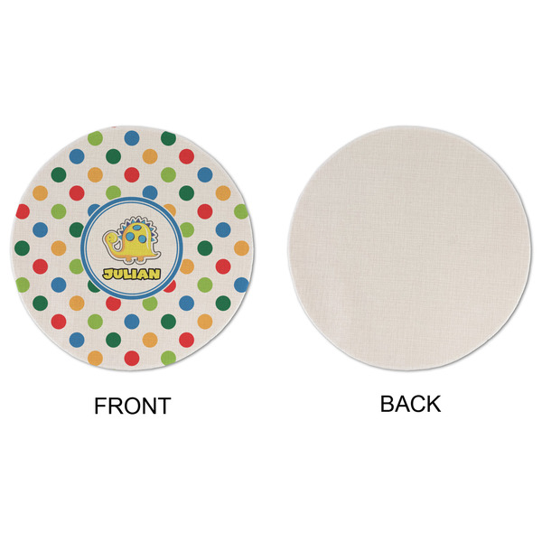 Dots & Dinosaur Round Linen Placemats - APPROVAL (single sided)