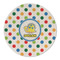 Dots & Dinosaur Round Linen Placemat (Personalized)