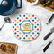 Dots & Dinosaur Round Stone Trivet - In Context View