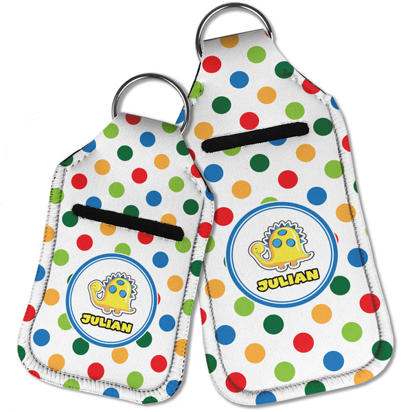 Dots & Dinosaur Sanitizer Holder Keychain - Parent Main