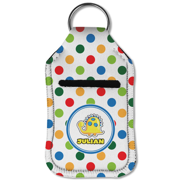 Dots & Dinosaur Sanitizer Holder Keychain - Small (Front Flat)