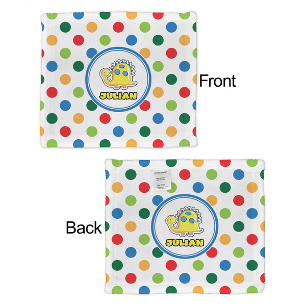 Dots & Dinosaur Security Blanket - Front & Back View