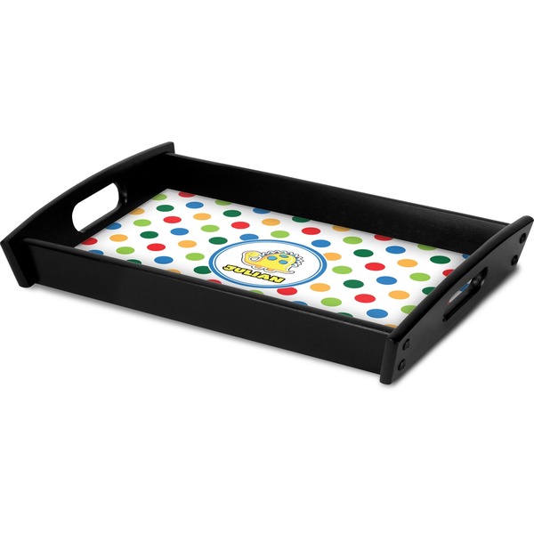 Dots & Dinosaur Serving Tray Black - Corner