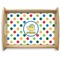 Dots & Dinosaur Natural Wooden Tray - Large (Personalized)