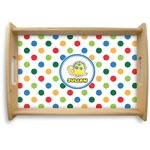 Dots & Dinosaur Natural Wooden Tray - Small (Personalized)