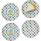 Dots & Dinosaur Set of Appetizer / Dessert Plates