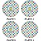 Dots & Dinosaur Set of Lunch / Dinner Plates (Approval)