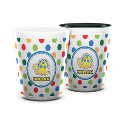 Dots & Dinosaur Ceramic Shot Glass - 1.5 oz (Personalized)