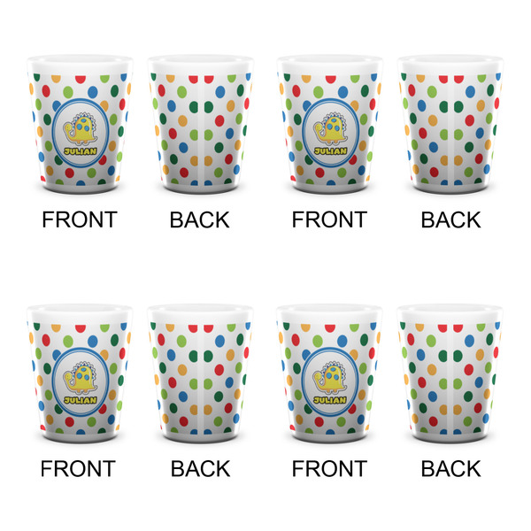 Dots & Dinosaur Shot Glass - White - Set of 4 - APPROVAL