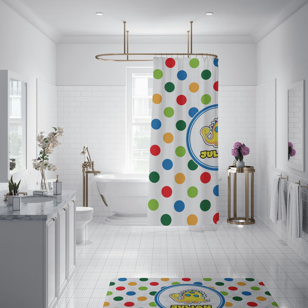 Dots & Dinosaur Shower Curtain - 70"x83"