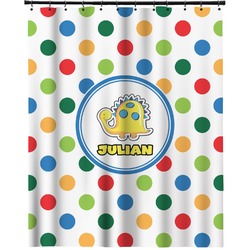Dots & Dinosaur Extra Long Shower Curtain - 70"x84" (Personalized)