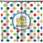 Dots & Dinosaur Shower Curtain - Custom Size (Personalized)