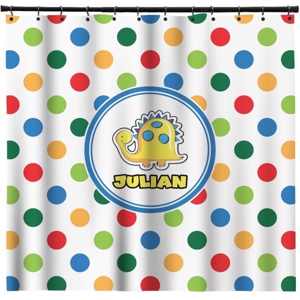 Custom Dots & Dinosaur Shower Curtain - Custom Size (Personalized)