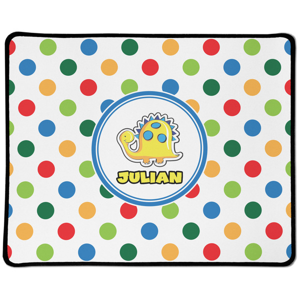 Custom Dots & Dinosaur Large Gaming Mouse Pad - 12.5" x 10" (Personalized)