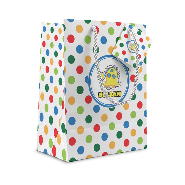 Custom Dots & Dinosaur Small Gift Bag (Personalized)