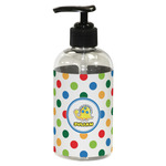 Dots & Dinosaur Plastic Soap / Lotion Dispenser (8 oz - Small - Black) (Personalized)