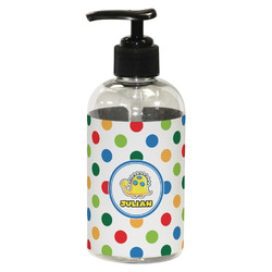 Dots & Dinosaur Plastic Soap / Lotion Dispenser (8 oz - Small - Black) (Personalized)