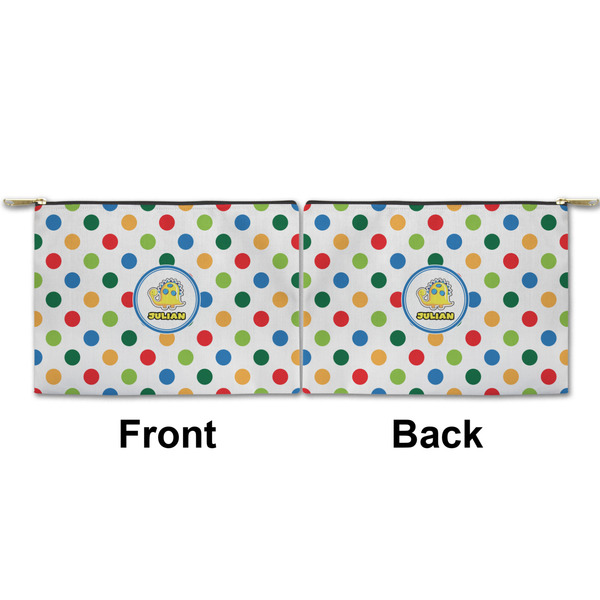 Dots & Dinosaur Small Zipper Pouch Approval (Front and Back)