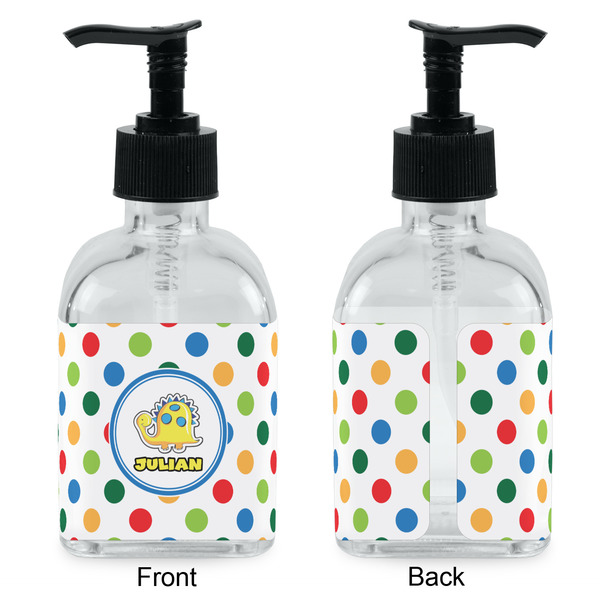Dots & Dinosaur Glass Soap/Lotion Dispenser - Approval