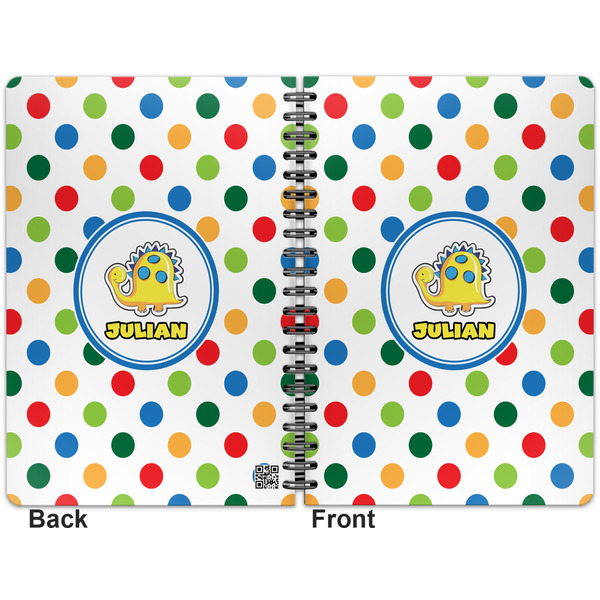 Dots & Dinosaur Spiral Journal 7 x 10 - Apvl