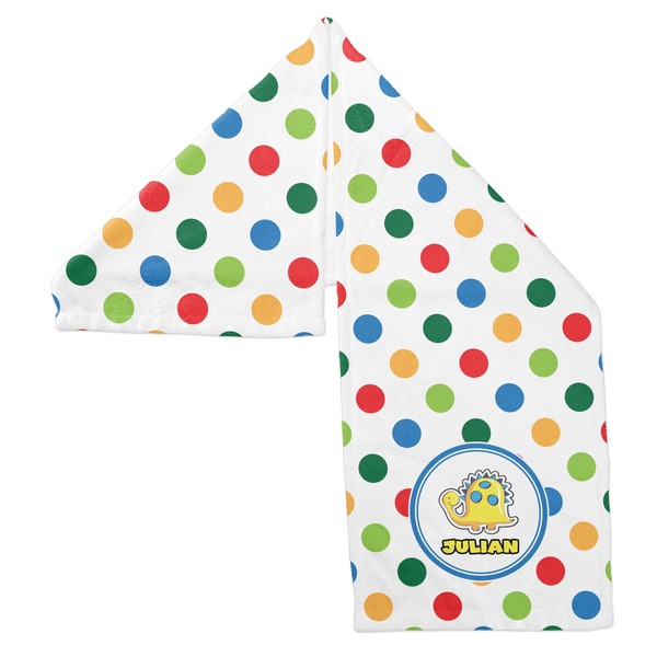 Dots & Dinosaur Sports Towel Folded - Both Sides Showing