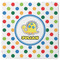 Dots & Dinosaur Square Rubber Backed Coaster (Personalized)