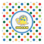 Dots & Dinosaur Square Decal - Small (Personalized)