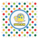 Dots & Dinosaur Square Decal (Personalized)