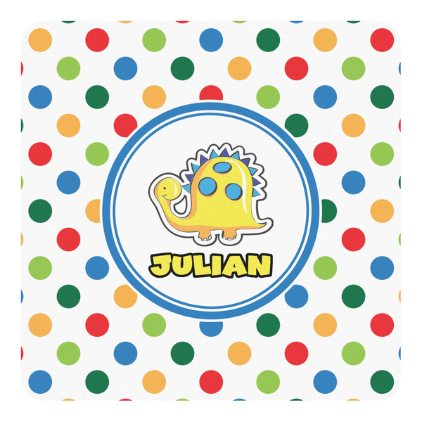 Custom Dots & Dinosaur Square Decal - XLarge (Personalized)