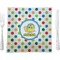 Dots & Dinosaur 9.5" Glass Square Lunch / Dinner Plate- Single or Set of 4 (Personalized)