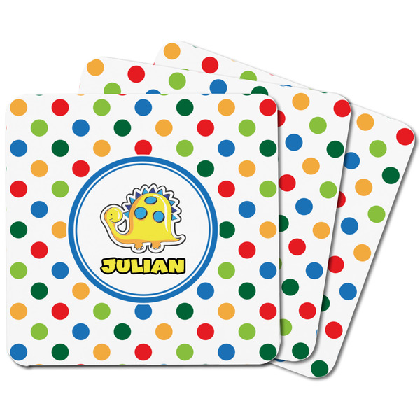 Dots & Dinosaur Square Fridge Magnet - MAIN